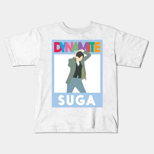 BTS DYNAMITE SUGA Kids T-Shirt by YoshFridays